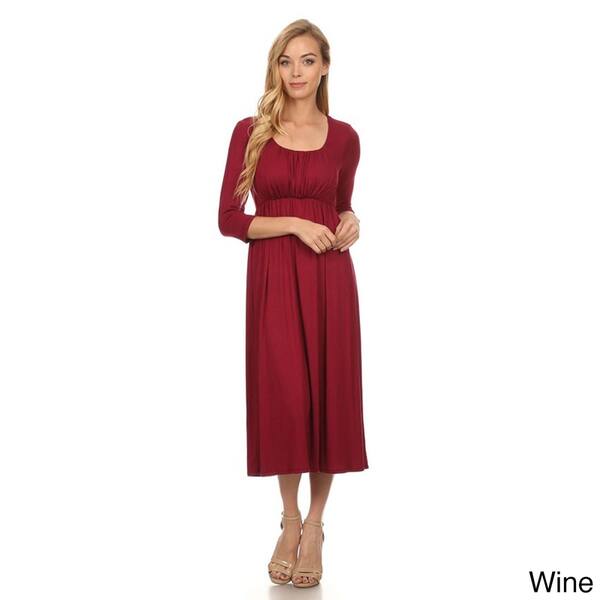 Shop Women S Solid Color Rayon Spandex Maxi Dress Overstock