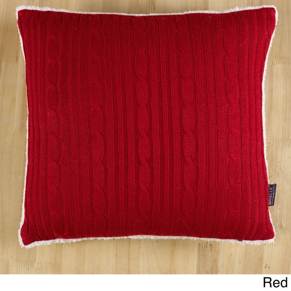 Brielle Cozy Cable Knit Throw Pillow NEW