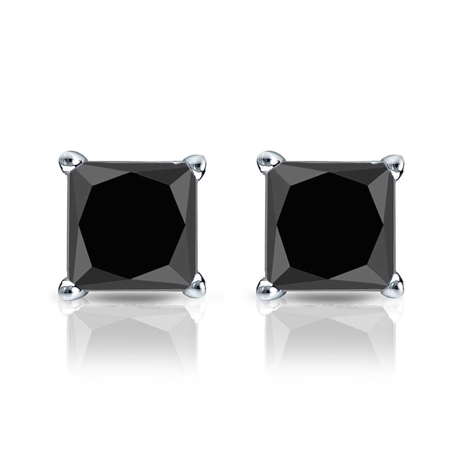 Auriya Princess Cut Black Diamond Stud Earrings 1 2 Carat Tw 14k Gold Auriya Princess Cut Black Diamond Stud Earrings 1 2 Carat Tw 14k Gold