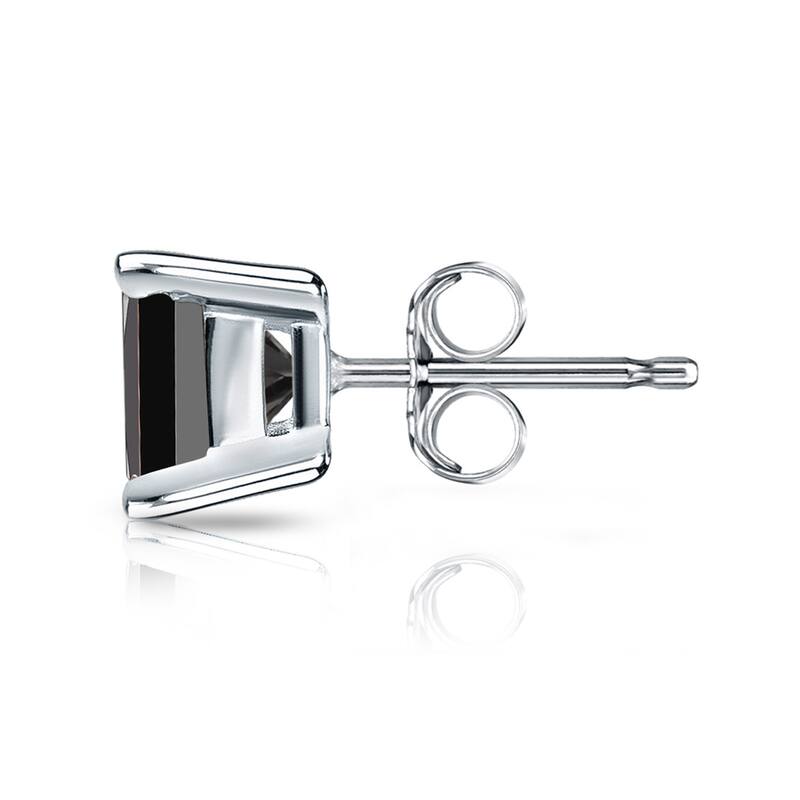 Auriya 1ctw Princess-Cut Black Diamond SINGLE STUD (1) Earring 14k Gold