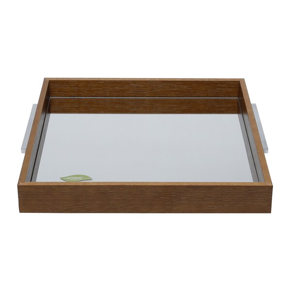 mirrored wood tray