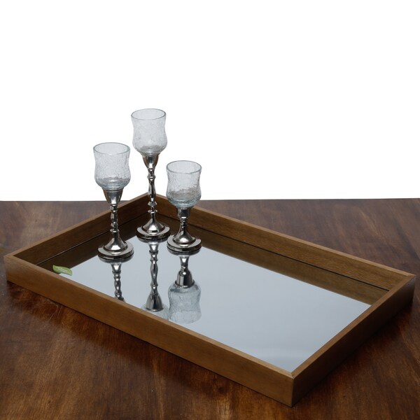 mirrored wood tray