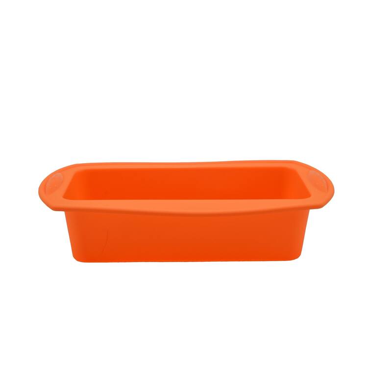 Orange and Green Silicone Rectangular Cake/Loaf Pan Set (Set of 2)