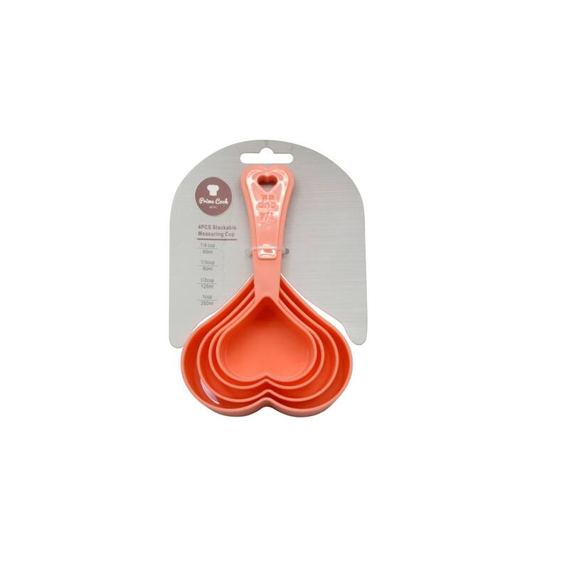 Prime Cook Heart-shaped Measuring Cups (Pack of 4)