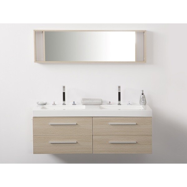 Shop Velago Beige Double Sink Bathroom Vanity Free Shipping Today