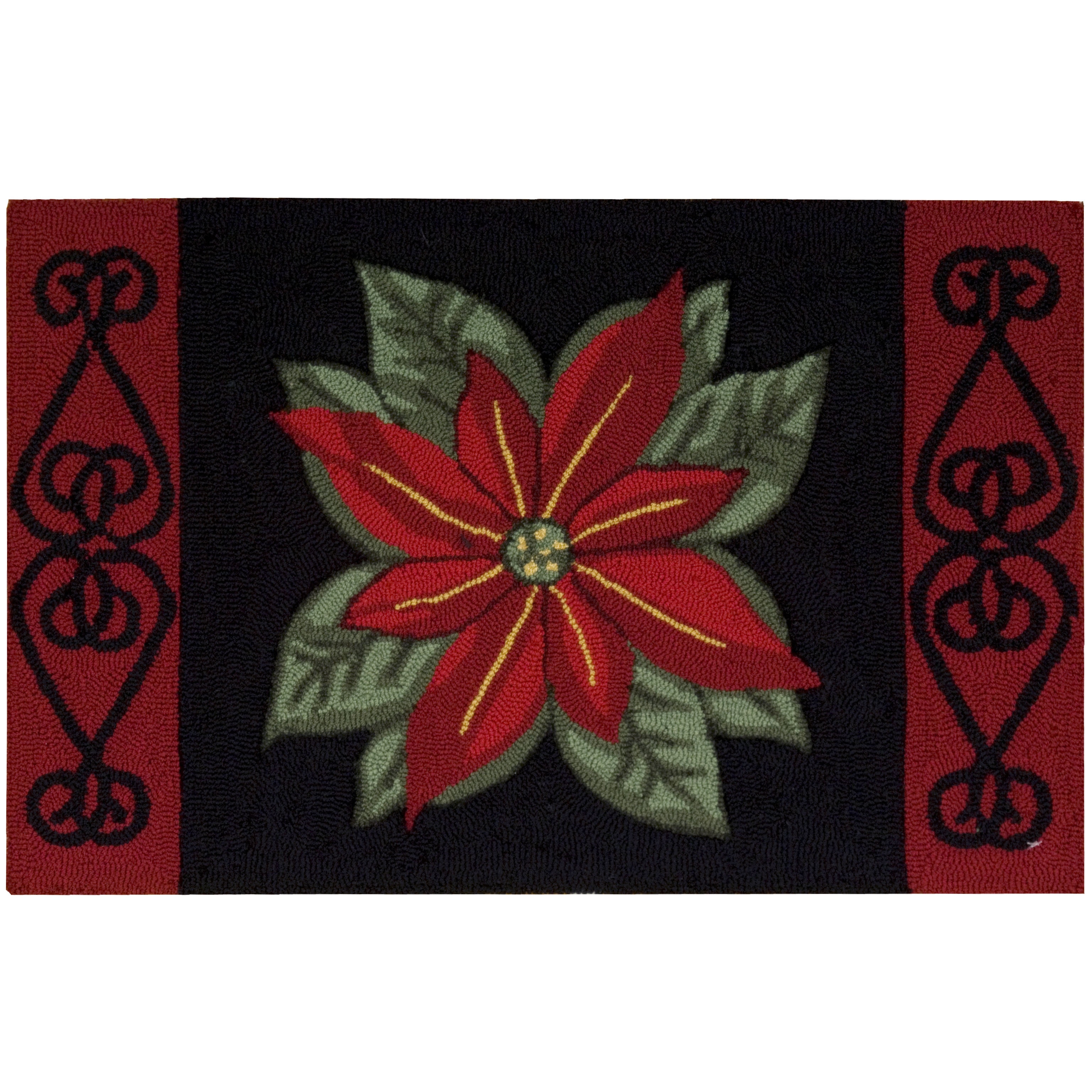 Nourison Everywhere Poinsettia Black Accent Rug - 1'8" x 2'6"