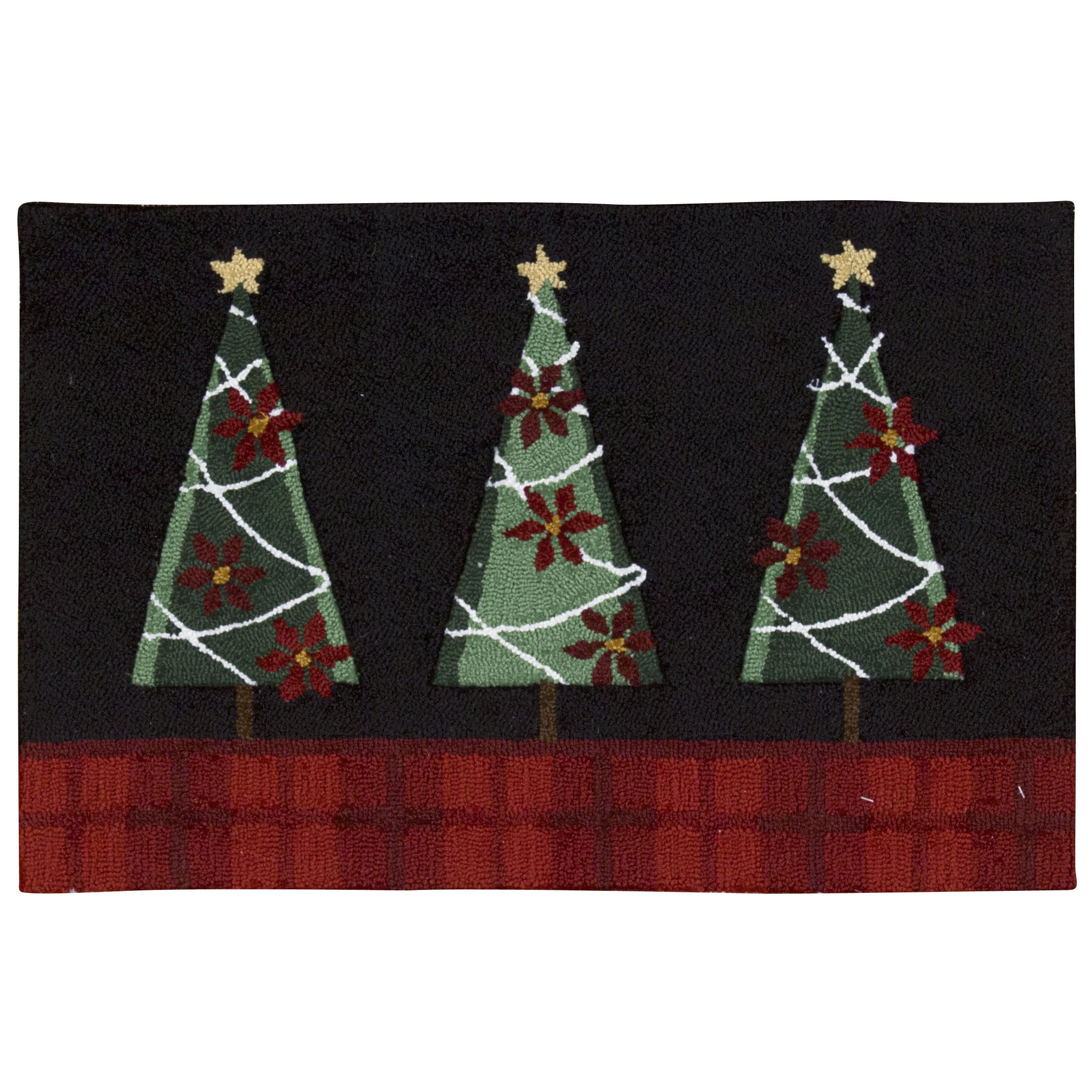 Nourison Everywhere Three Trees Plaid Border Black Accent Rug - 1'8" x 2'6"