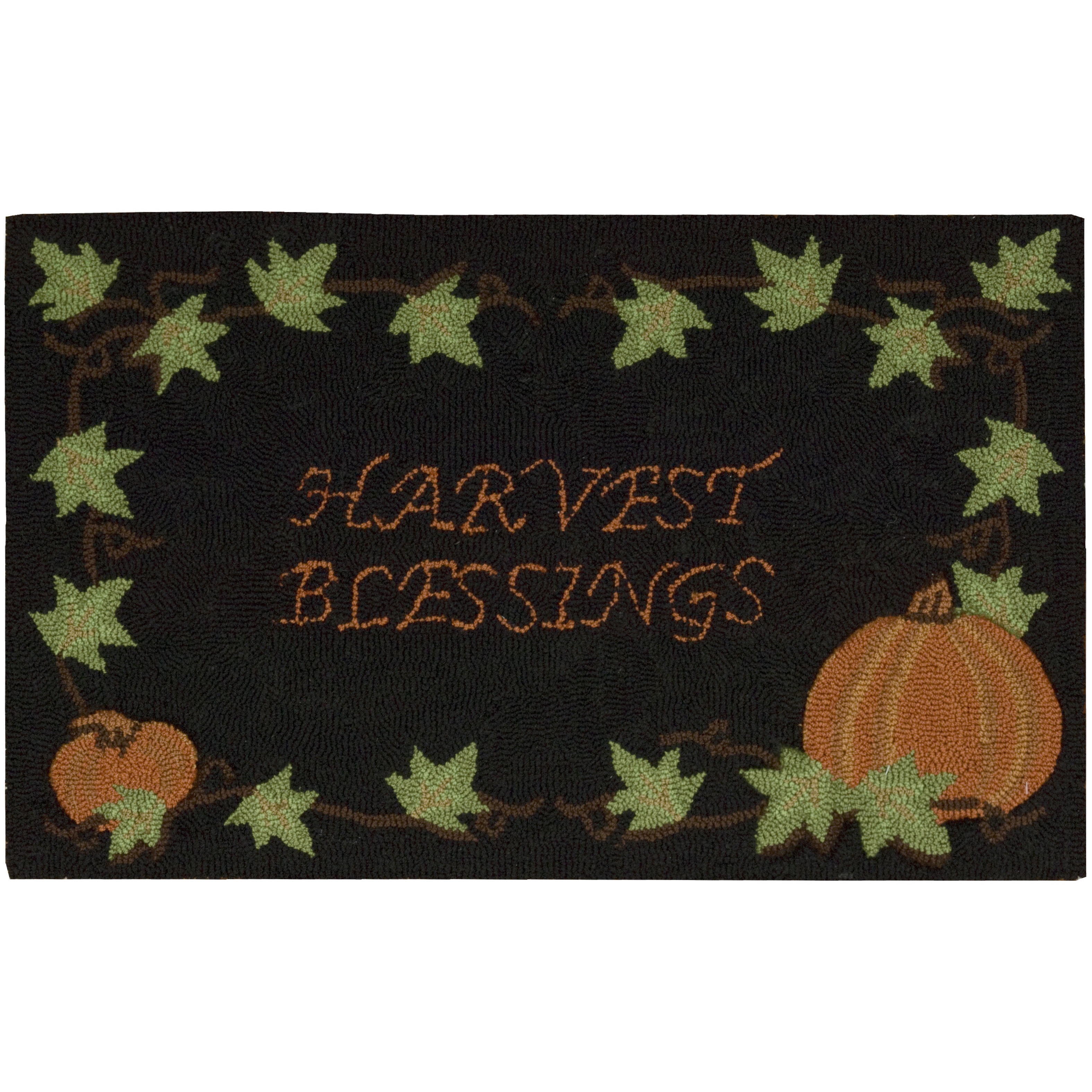 Nourison Everywhere Harvest Blessings Black Accent Rug - 1'6" x 2'6"