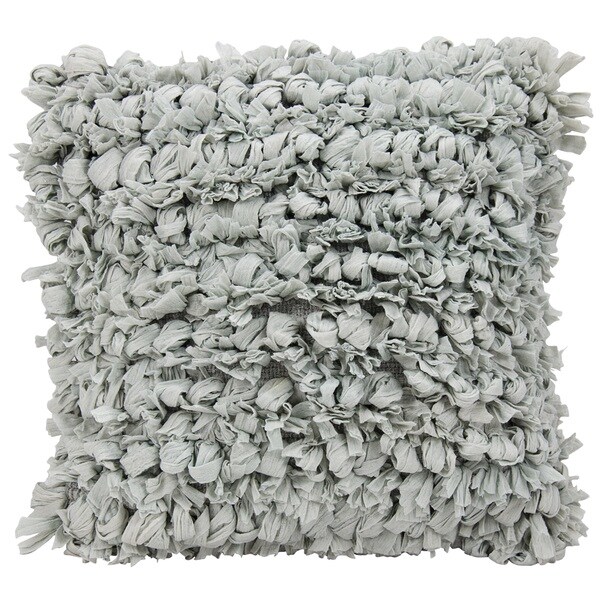 Mina Victory Shag Loop Silver Throw Pillow by Nourison (20-Inch X 20-Inch)