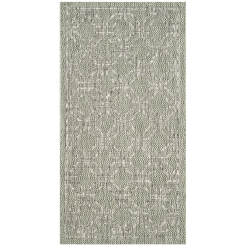 SAFAVIEH Courtyard Dianna Indoor/ Outdoor Waterproof Patio Backyard Rug - 2' x 3'7" - Green/Grey