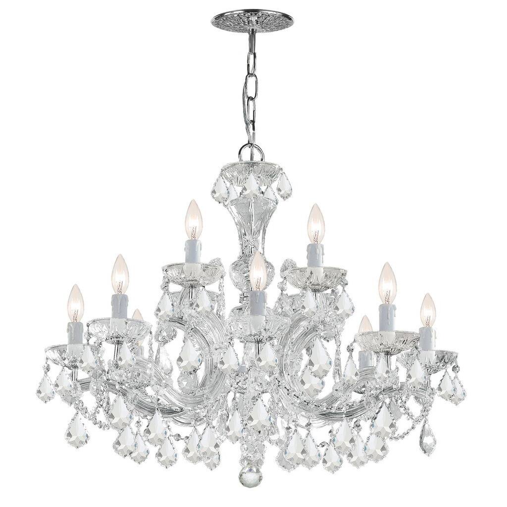 Crystorama Maria Theresa Collection 12-light Polished Chrome/Crystal Chandelier - Chandeliers For Bedrooms by Overstock.com