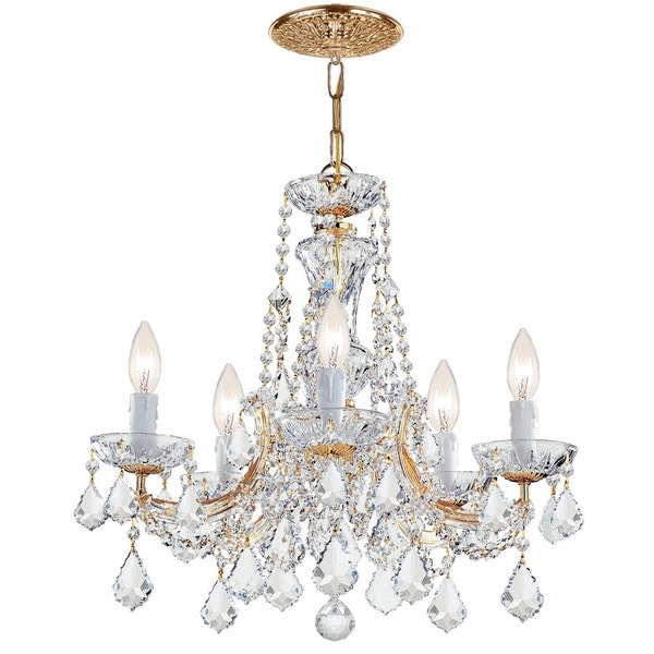 Crystorama Maria Theresa Collection 5 Light Gold Swarovski Strass Crystorama Maria Theresa Collection 5 Light Gold Swarovski Strass Crystal Chandelier