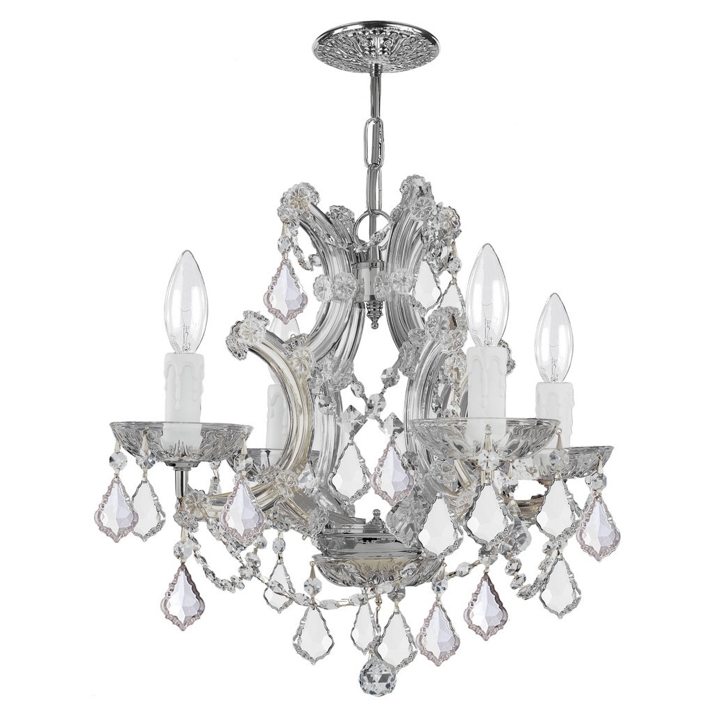 Crystorama Maria Theresa Collection 4-light Polished Chrome/Swarovski Strass Crystal Mini Chandelier - Chandeliers For Bedrooms by Overstock.com