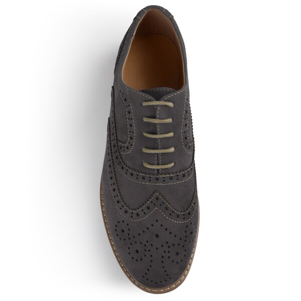 faux suede oxfords
