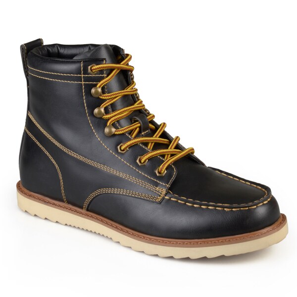 mens black lace up work boots