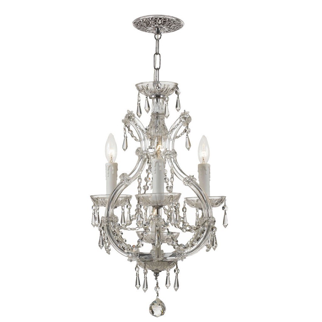 Crystorama Maria Theresa Collection 4-light Polished Chrome/Swarovski Spectra Crystal Mini Chandelier - Chandeliers For Bedrooms by Overstock.com