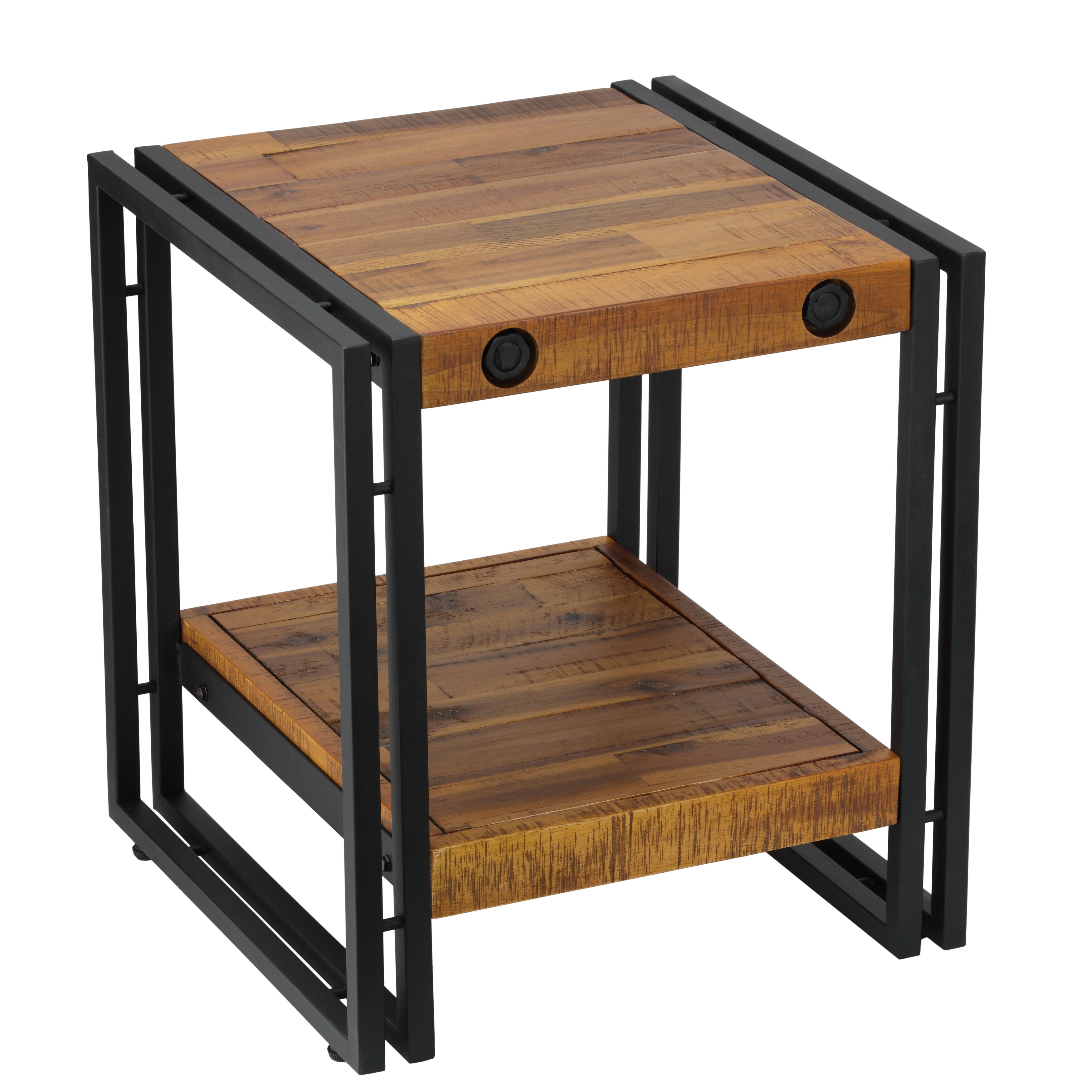 Cortesi Home Penni Reclaimed Wood and Metal End Table