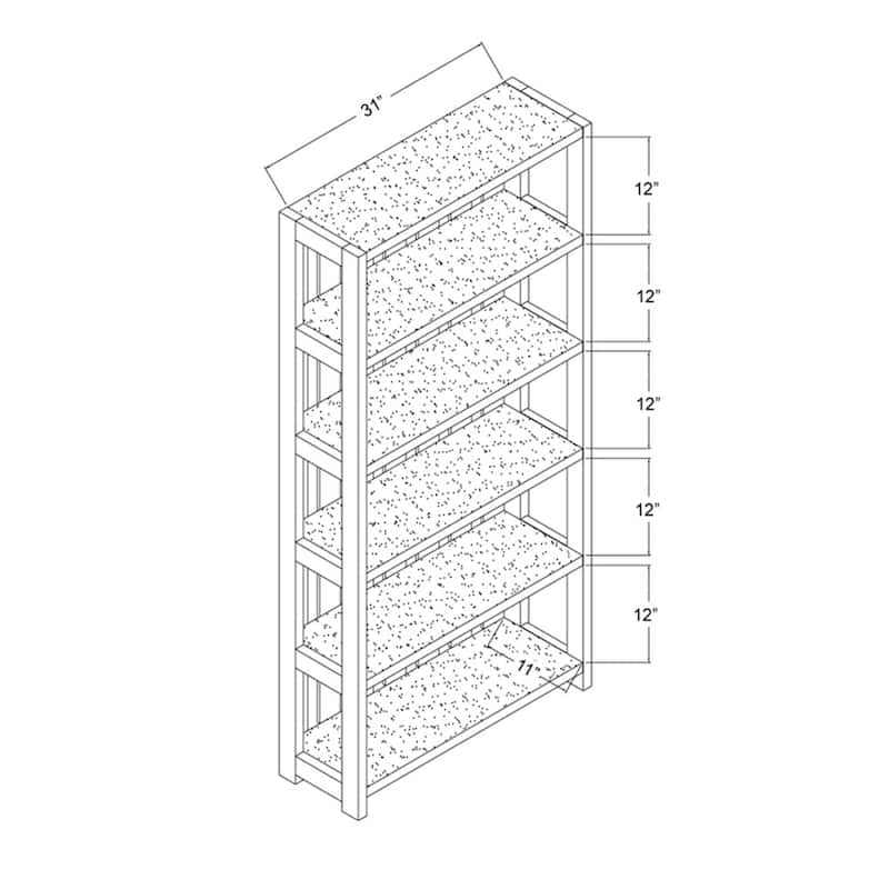 Pend Farmhouse Grey 5-Shelf Slatted Bookcase by Furniture of America