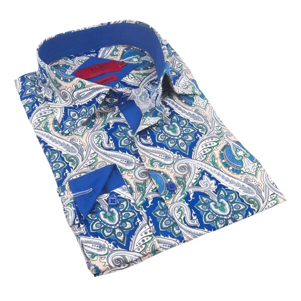 Elie Balleh Boys' Milano Italy 2016-style Cotton Slim-fit Dress Shirt