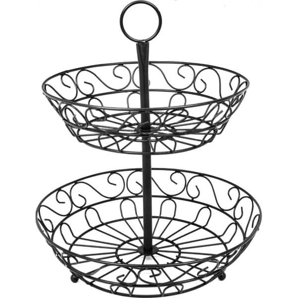 Shop Sorbus 2 Tier Countertop Fruit Basket Holder Decorative Bowl Stand Overstock 12650782