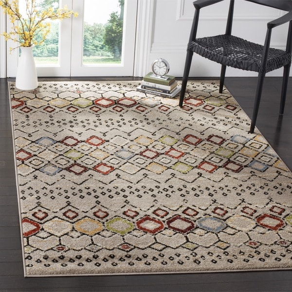 Safavieh Amsterdam Bohemian Light Grey / Multicolored Rug - 8' x 10'