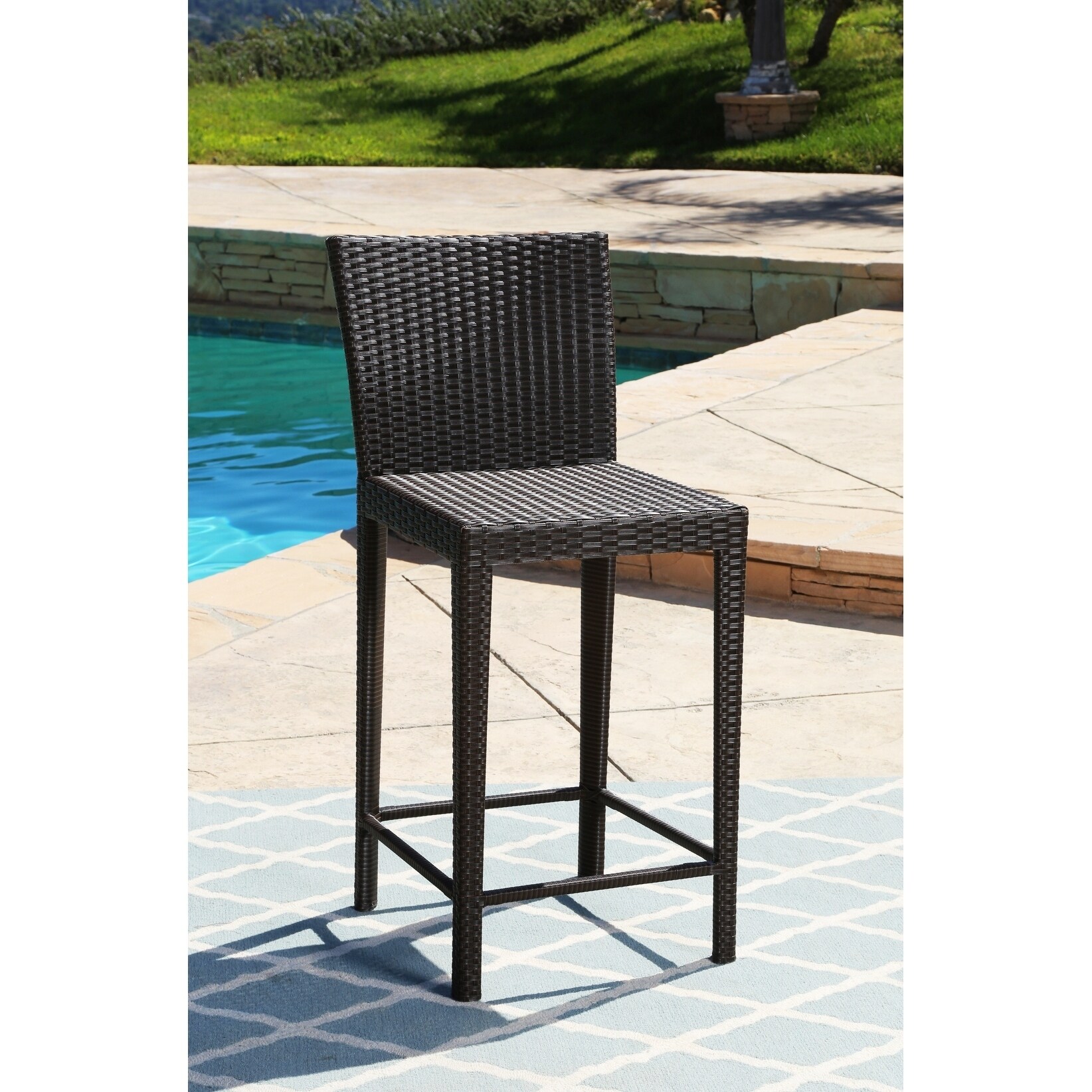 Shop Black Friday Deals On Abbyson Ballard Brown Wicker Bar Stool Overstock 12652337