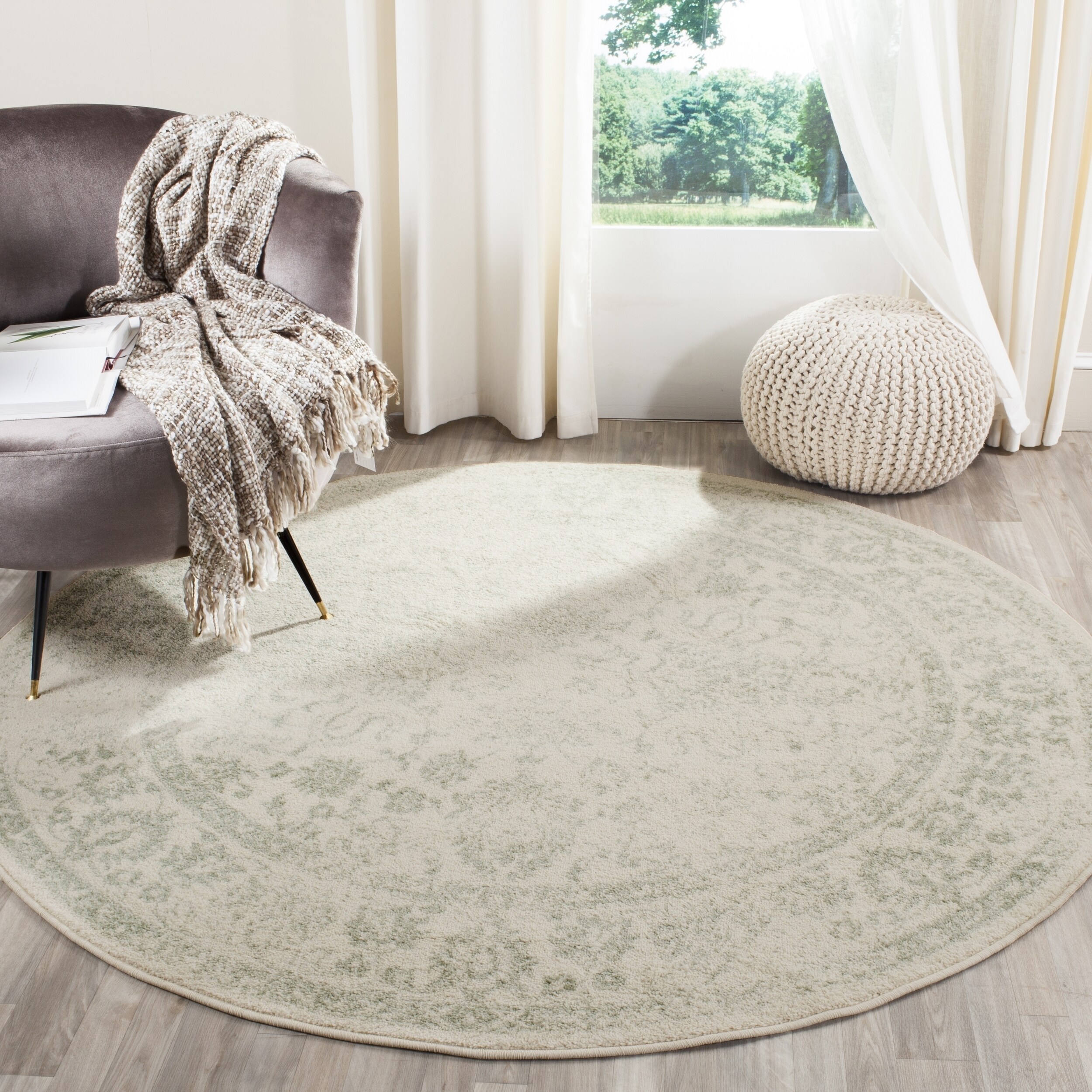 Shop Safavieh Adirondack Dakota Ivory / Sage Green Distressed Rug - 8