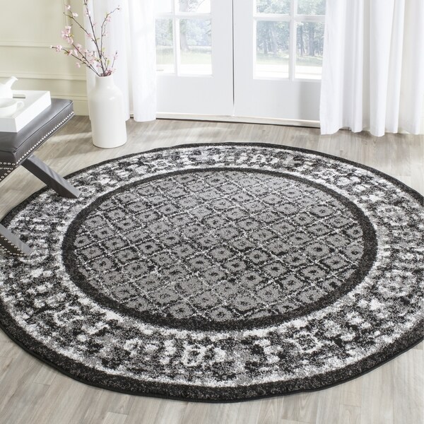 Safavieh Adirondack Royce Vintage Black/ Silver Rug - 4' x 4' Round