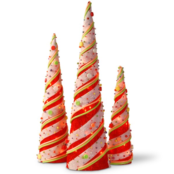 Pre-Lit Sisal Cone Assortment