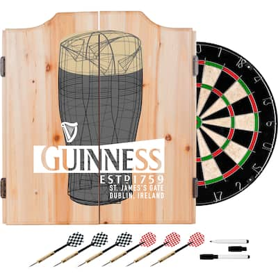 Guinness Dart Cabinet Set with Darts and Board - 20.5" x 3.5" x 24.75"