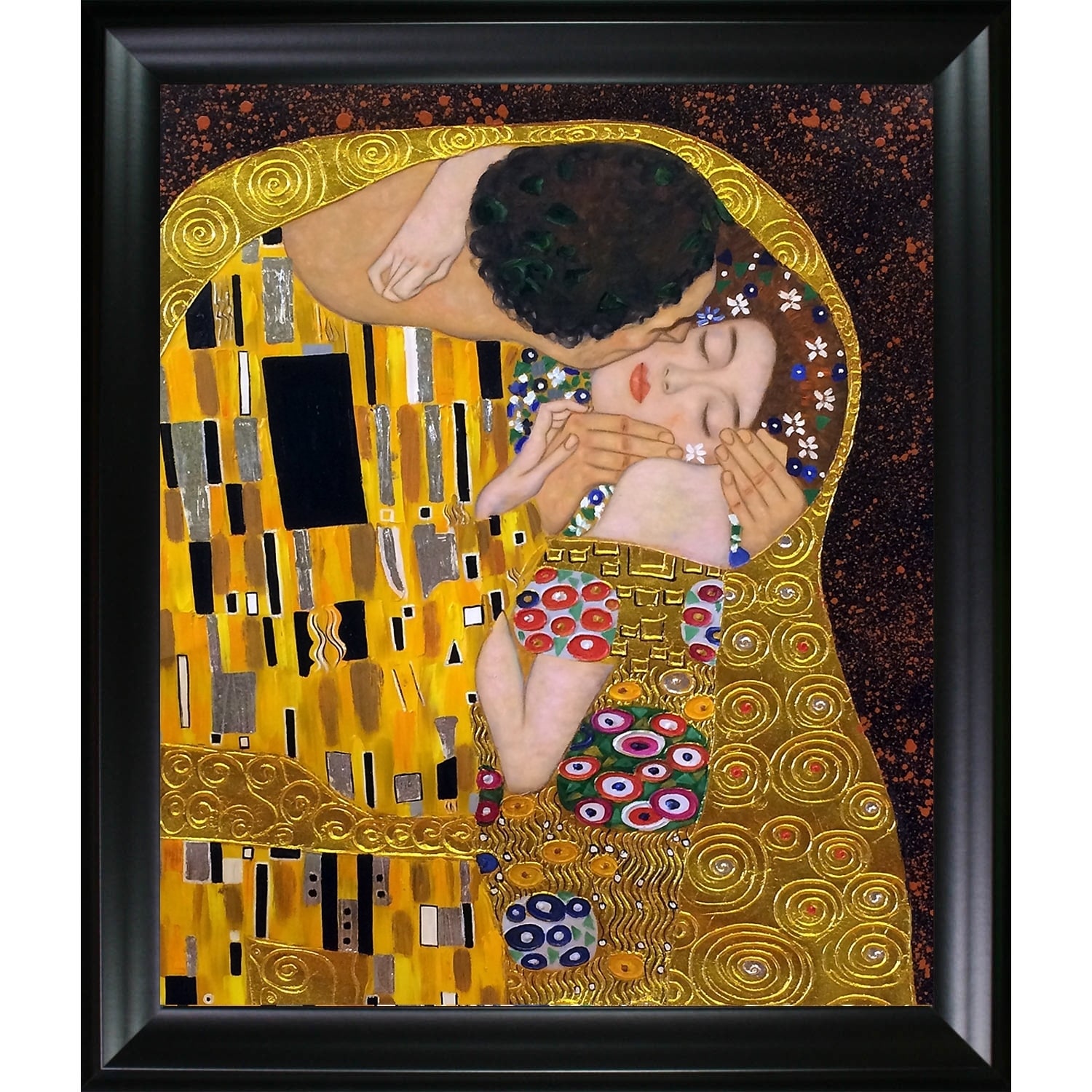 La Pastiche Gustav Klimt 'The Kiss' (Luxury Line) Hand Painted