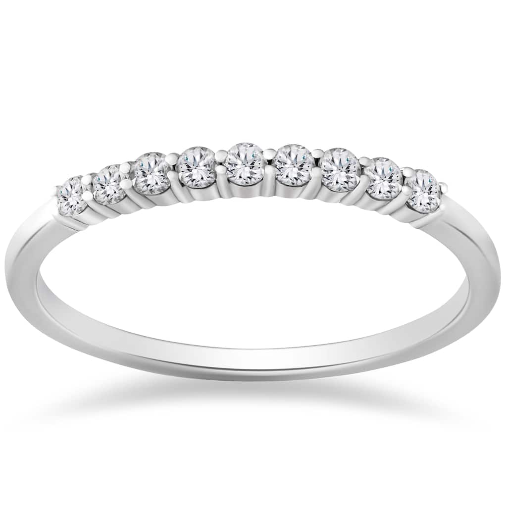 14k White Gold 1/4ct TDW Eco Friendly Lab Grown Diamond Wedding Stackble Ring