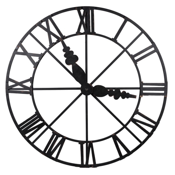 Black Iron 46-inch x 46-inch x 3-inch Faux Wall Clock