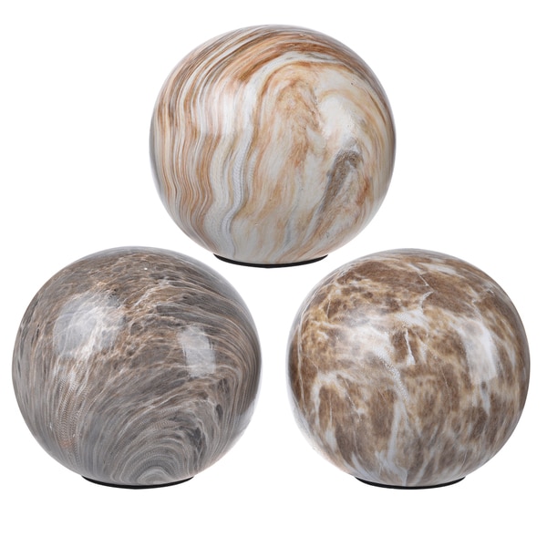 Glossy Decorative Ceramic Balls Set of 3  Free Shipping On Orders Over $45  Overstock.com 