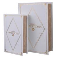 White MDF 2-piece Book Box Set