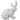 White Ceramic 9 x 5 x 10-inch Rabbit Figurine