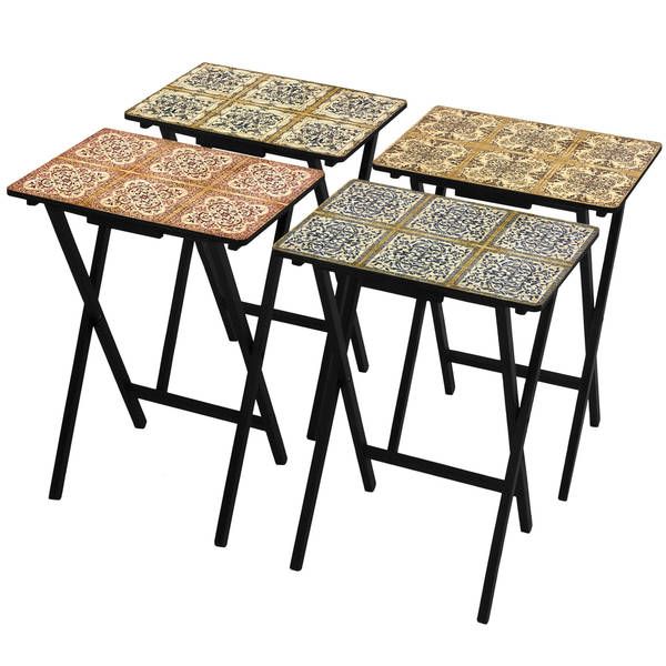 Handmade Victorian Tile Tv Tray Set With Stand China Free Handmade Victorian Tile Tv Tray Set With Stand China