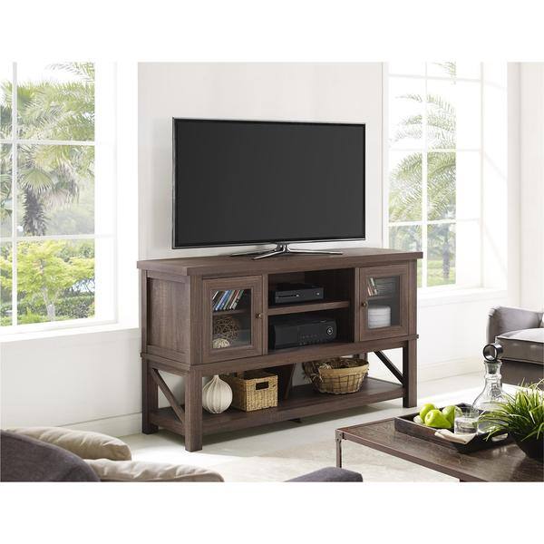 Shop Avenue Greene Dockings Tv Stand With Glass Doors For Tvs Up
