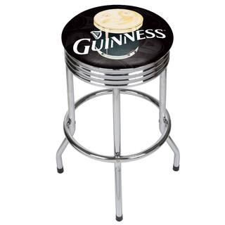 Guinness Bar Counter Stools For Less Guinness Chrome Ribbed Bar Stool