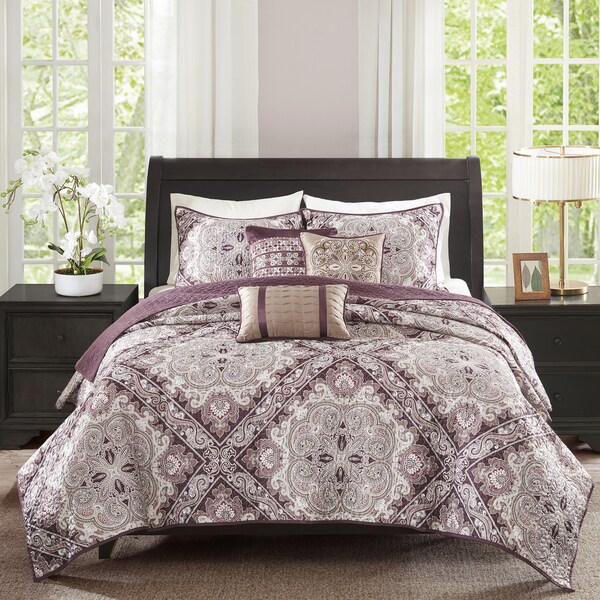 Madison Park Florence Burgundy 6 Piece Coverlet Set