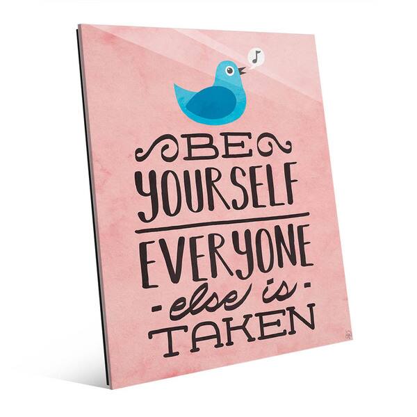 'Be Yourself' Red Bird Acrylic Wall Art - Overstock - 12653836