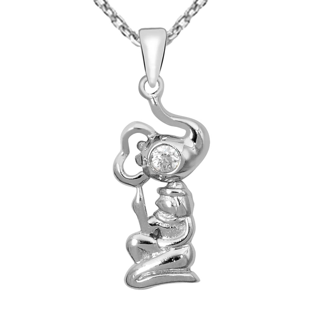 Sterling Silver Jewelry Pendants /& Charms Solid Polished CZ Chain Slide Pendant