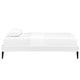 preview thumbnail 4 of 3, Sherry White Vinyl Twin Bed Frame With Round Tapered Legs