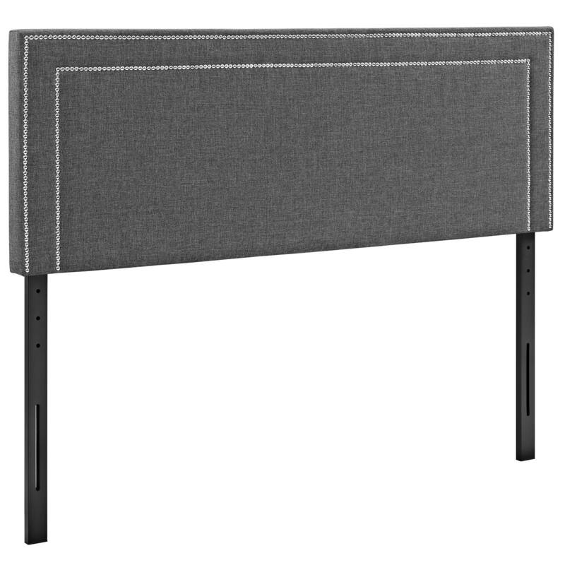 Modway Jessamine Grey Polyester/Solid Wood Full-size Upholstered Headboard
