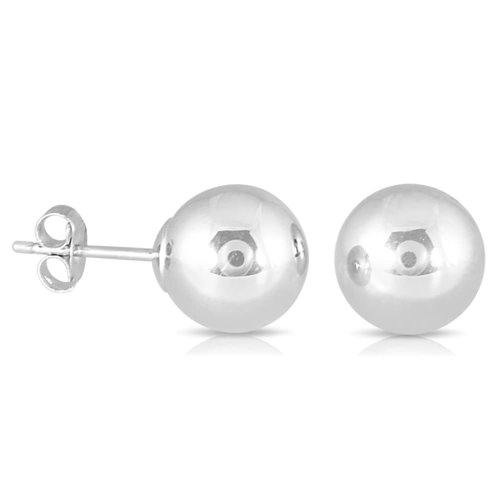 Marquee JewelsMarquee Jewels 10k White Gold Ball Stud Earrings (White ...