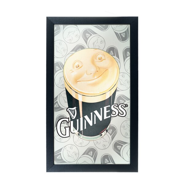 Guinness Framed Mirror Wall Plaque 15 x 26 Inches