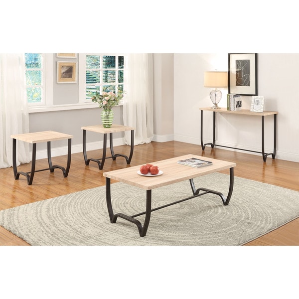 Shop Isidore 3-Piece Coffee And End Table Set, Natural & Brown Sand ...
