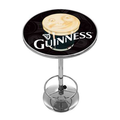 Guinness Chrome Pub Table - 27.375" x 27.375" x 42"