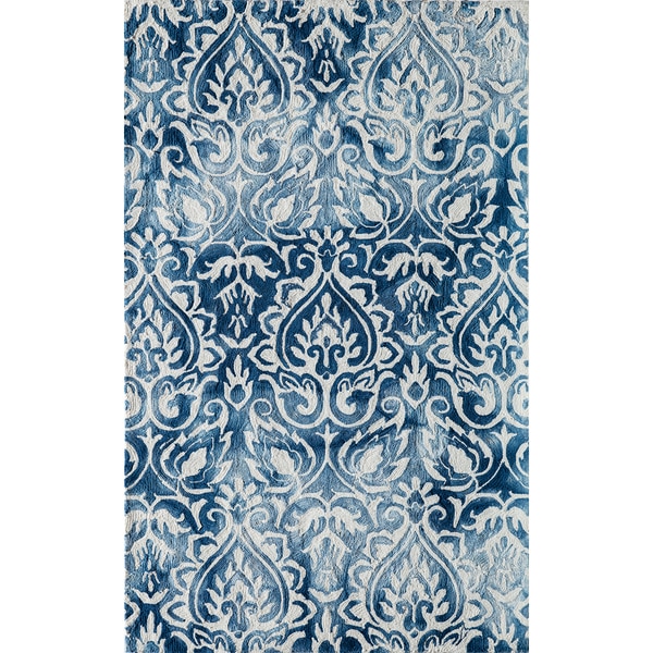 Momeni Serene Blue Hand-Hooked Rug (8' X 10') - 8' x 10'