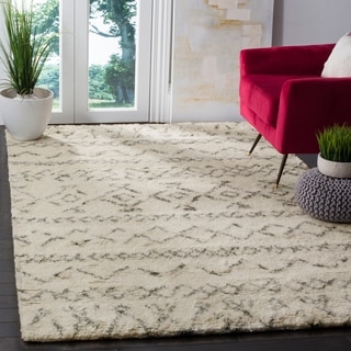 Safavieh Handmade Casablanca Ivory / Grey New Zealand Wool Rug - 9' x 12'